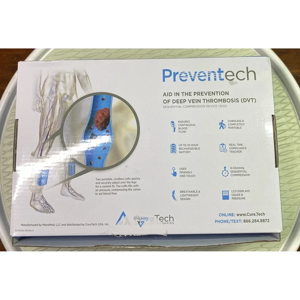 Preventech Mobile Blood Clot Prevention PTech 01 Cure Tech. Open Box, Never used
